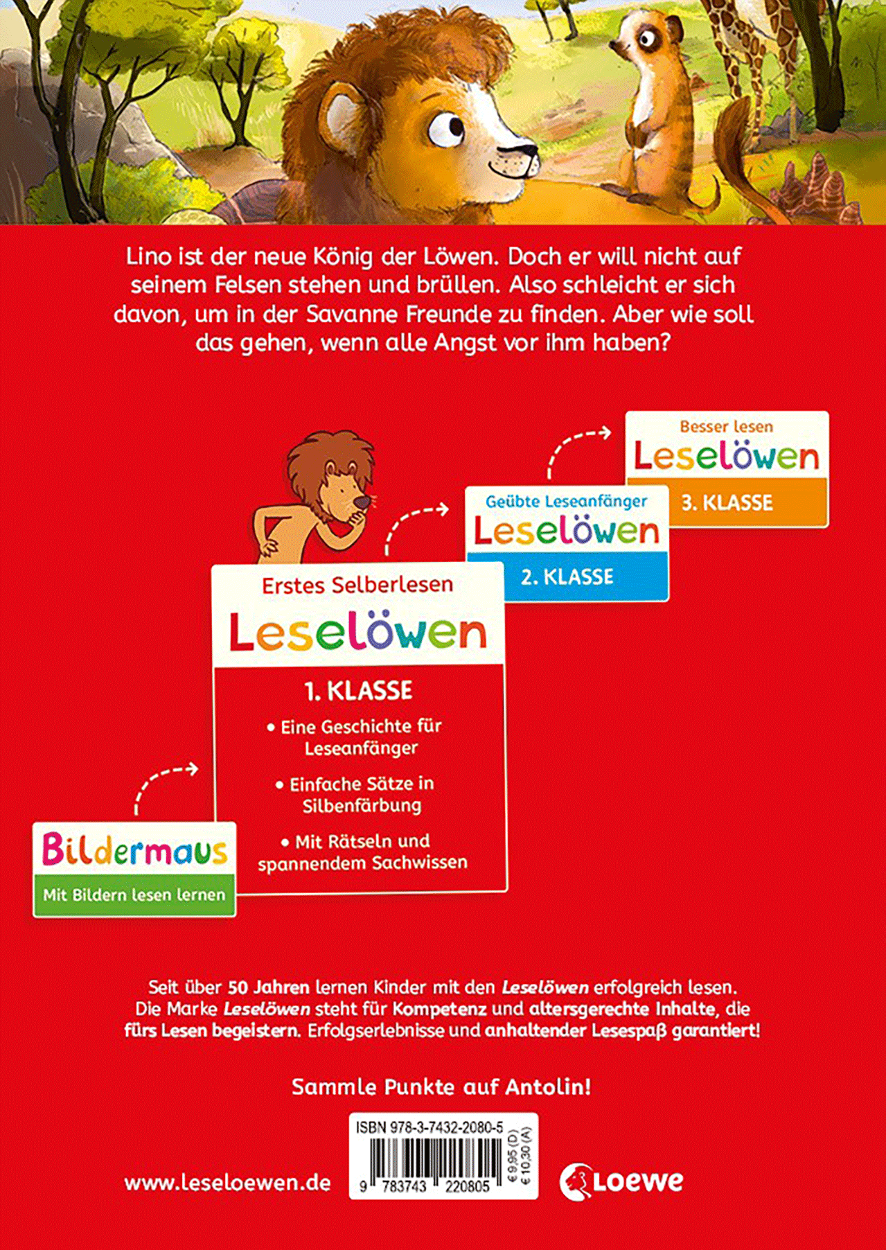 Leselöwen 1. Klasse - Ein Löwe findet Freunde 9783743220805_01