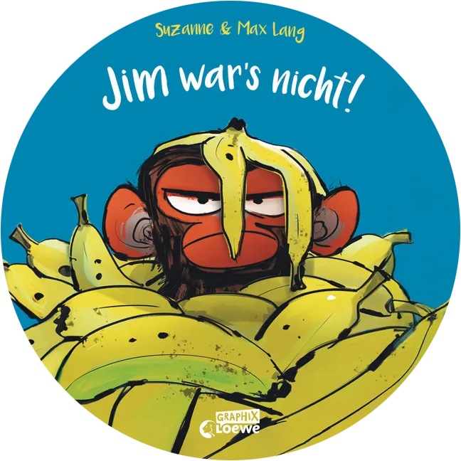Kreisfoermiger Ausschnitt des Covers von Jim war's nicht; Linkziel: Titeldetailseite Jim war's nicht