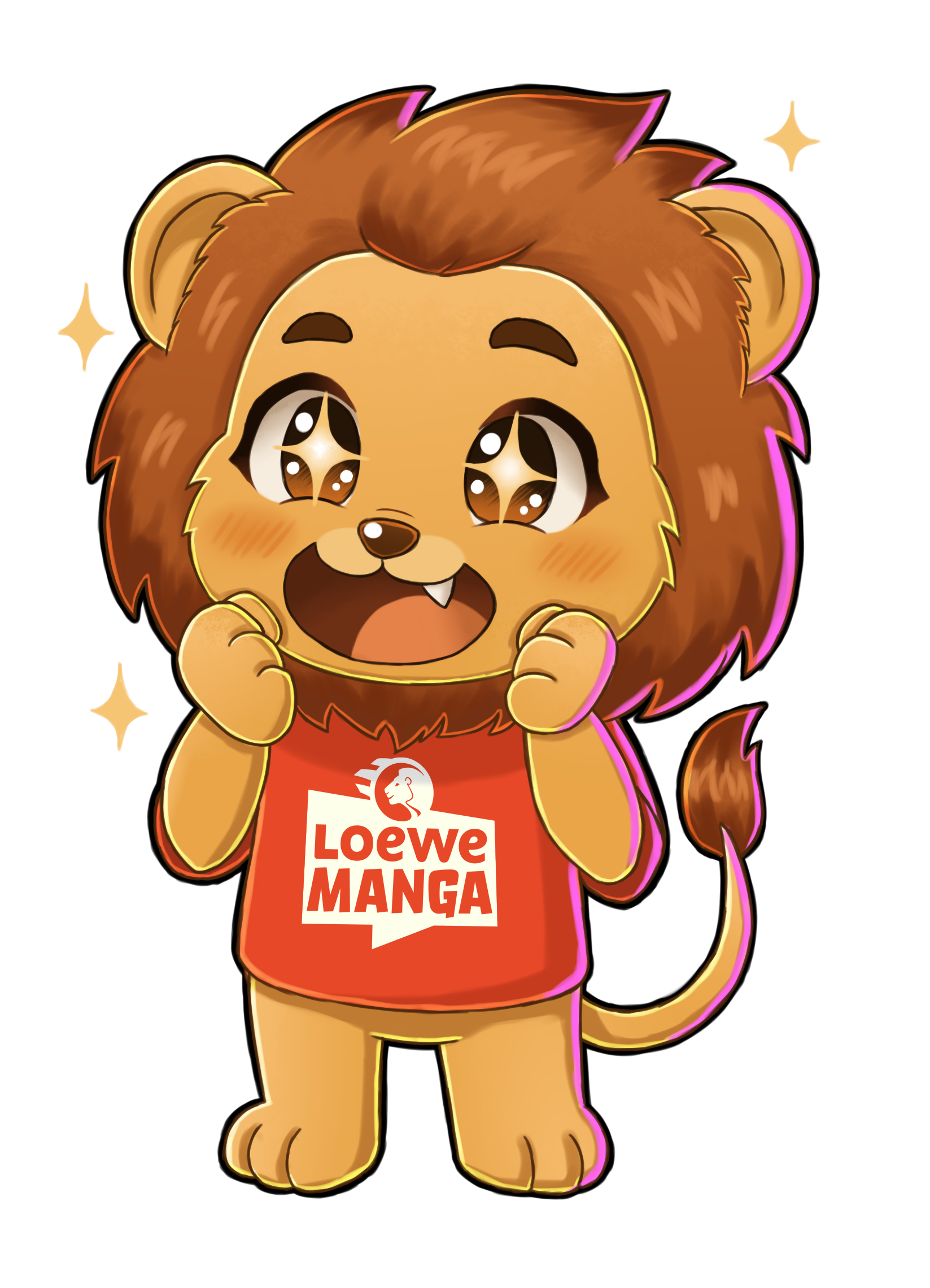 Loewe Manga Maskottchen Maleo