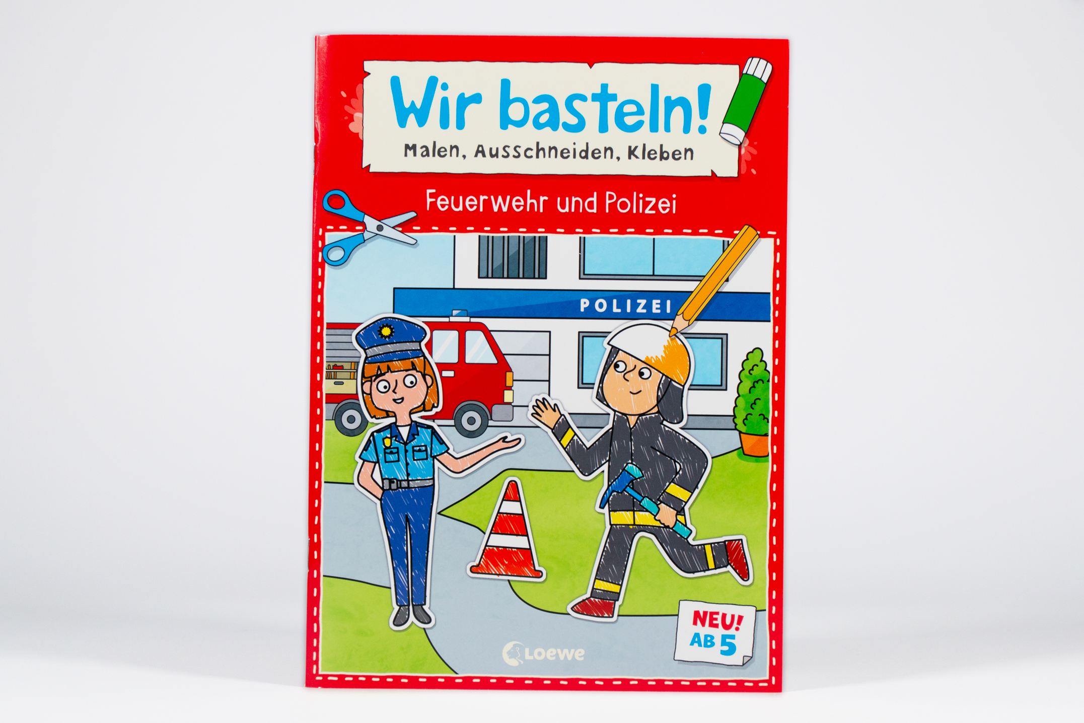 Wir basteln! ab 5 Jahren - Malen, Ausschneiden, Kleben - Feuerwehr und Polizei 9783743216228_1