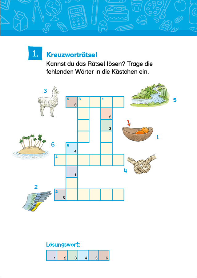 66 Kreuzworträtsel für Leseprofis - 2. Klasse (Rot) 9783743212411_1