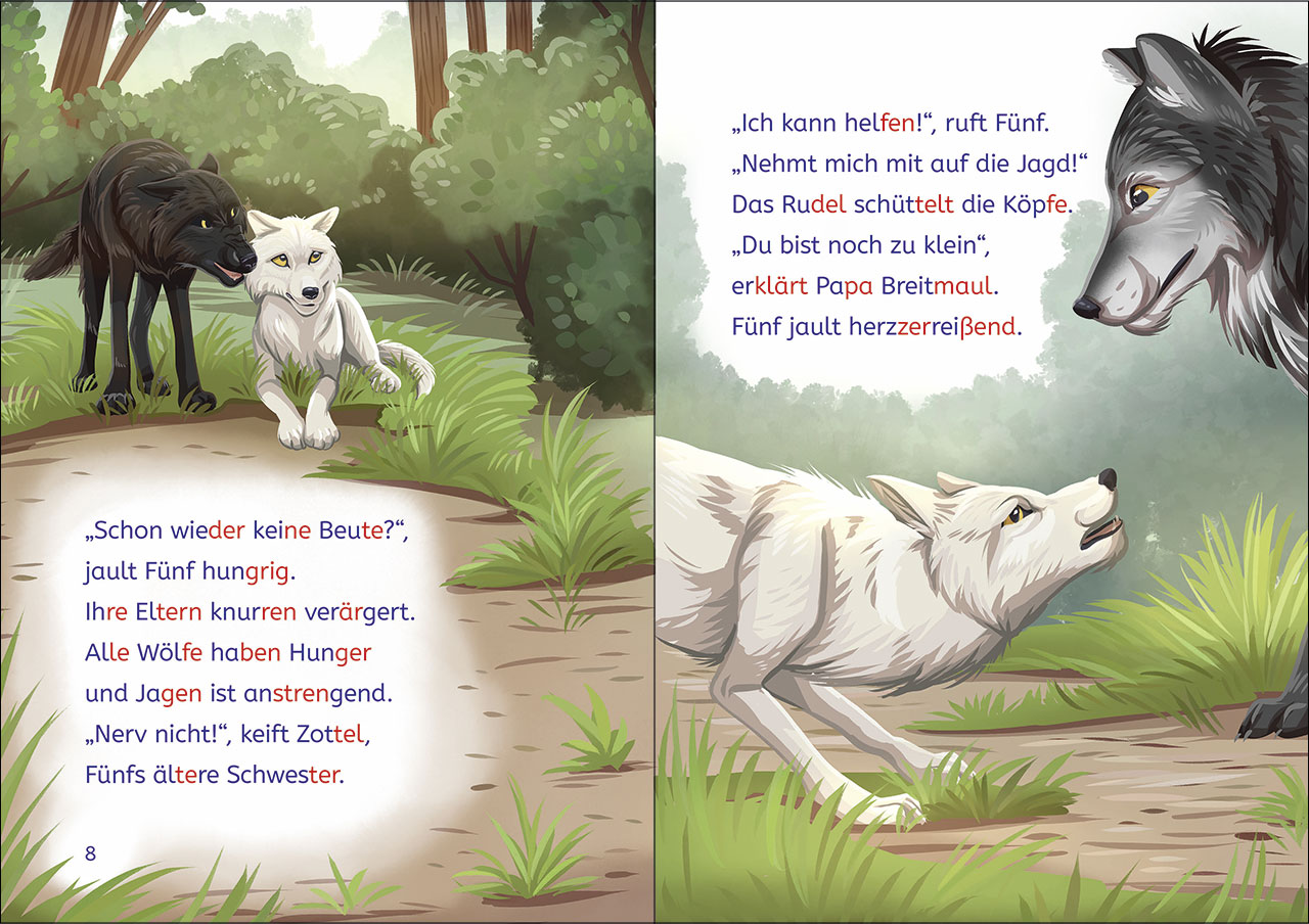 Leselöwen 2. Klasse - Das geheime Leben der Tiere - Das Abenteuer der weißen Wölfin  9783743218208_06