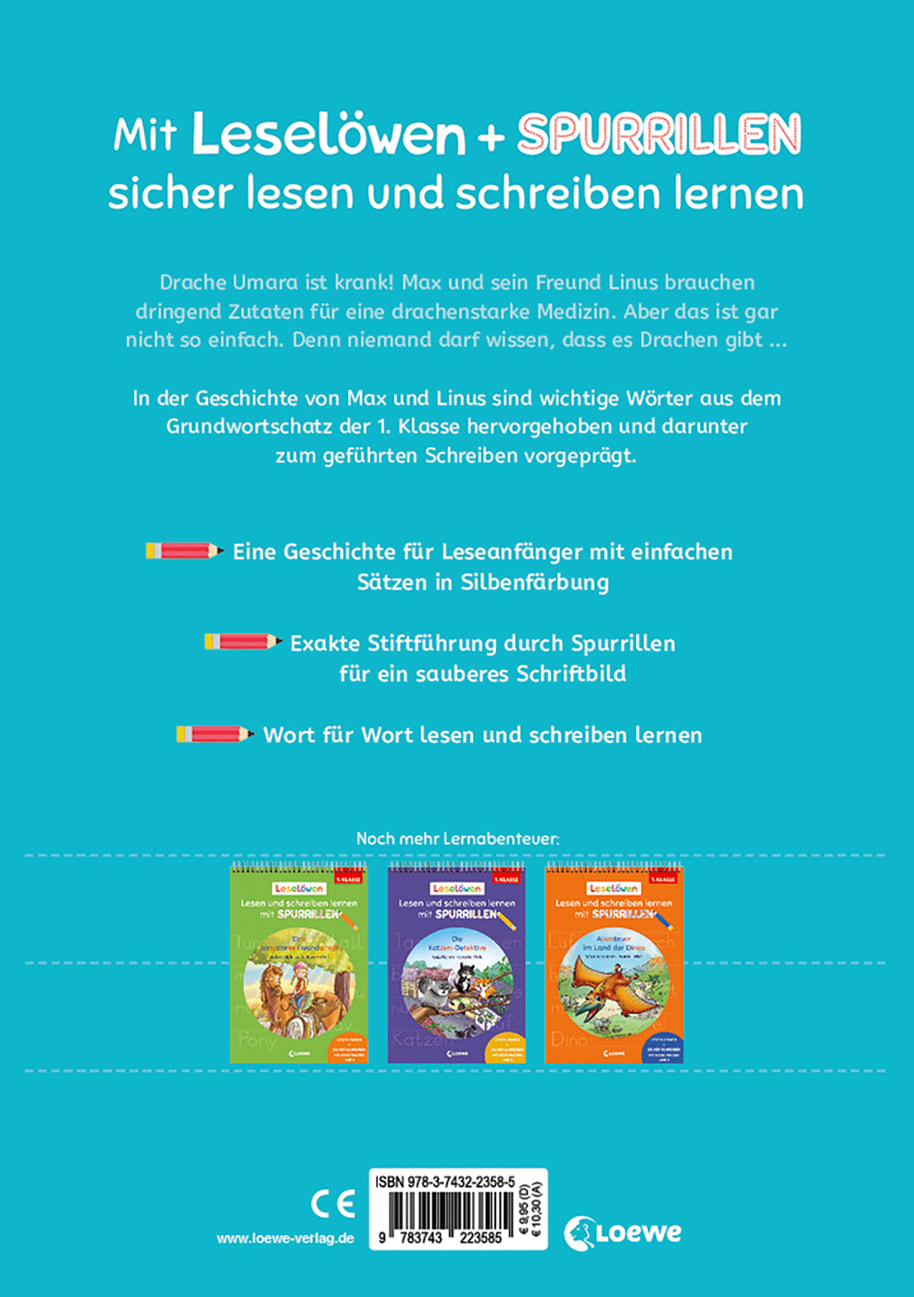 Leselöwen - Lesen und schreiben lernen mit Spurrillen - Notfall im Drachenpark 9783743223585_01