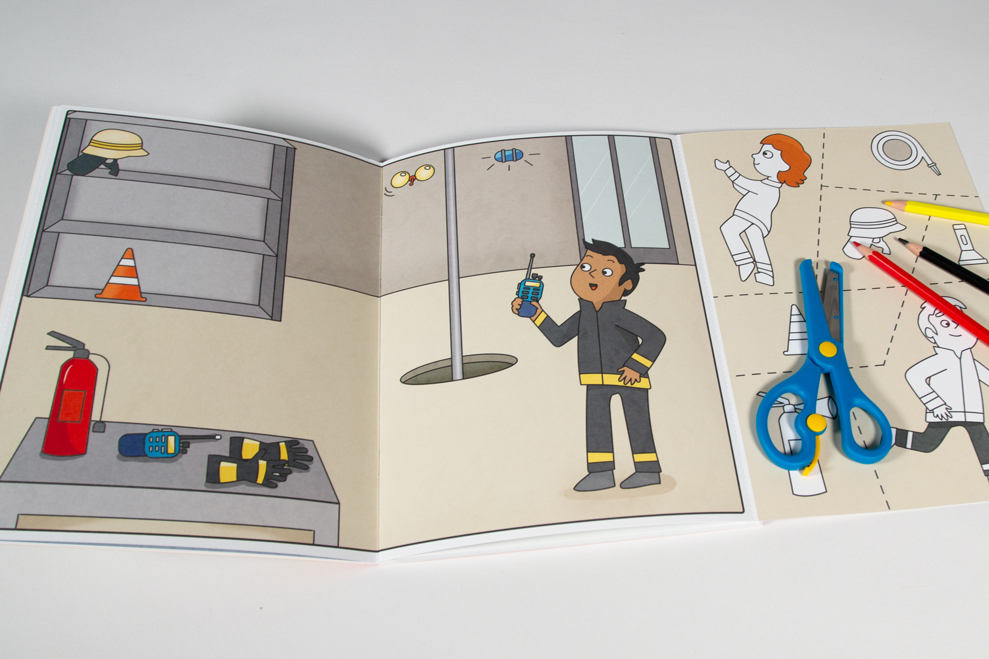 Wir basteln! ab 5 Jahren - Malen, Ausschneiden, Kleben - Feuerwehr und Polizei 9783743216228_3 Wir basteln! ab 5 Jahren - Malen, Ausschneiden, Kleben - Feuerwehr und Polizei 9783743216228_3