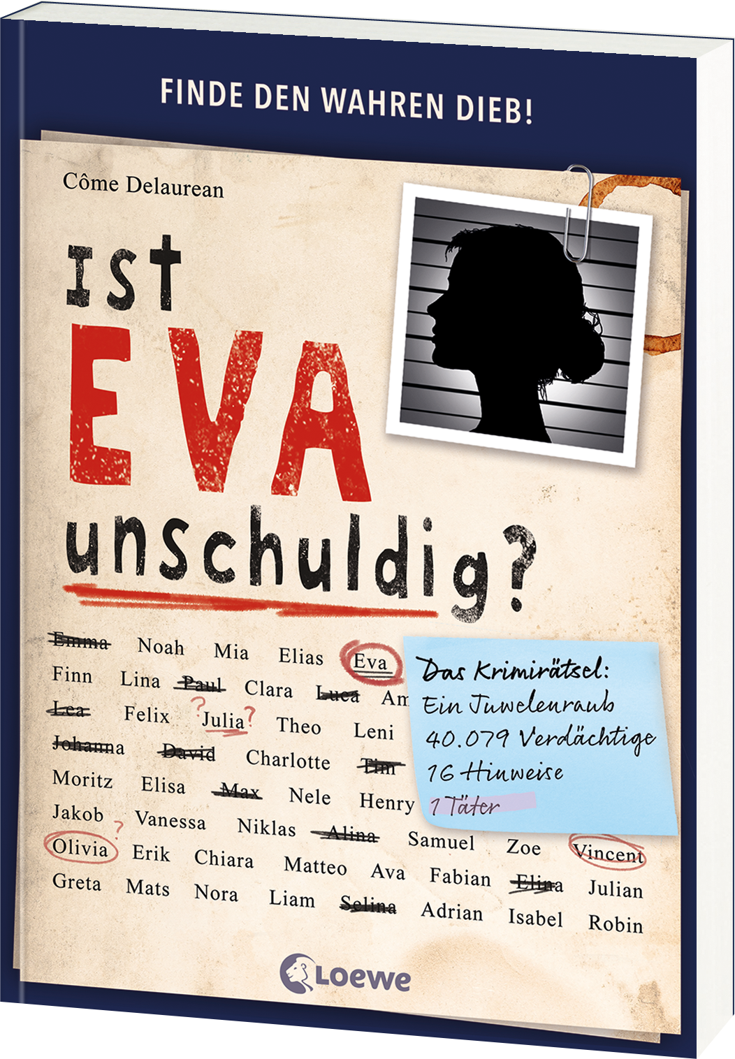 Ist Eva unschuldig? (Cross-Out-Crime Logikrätsel)