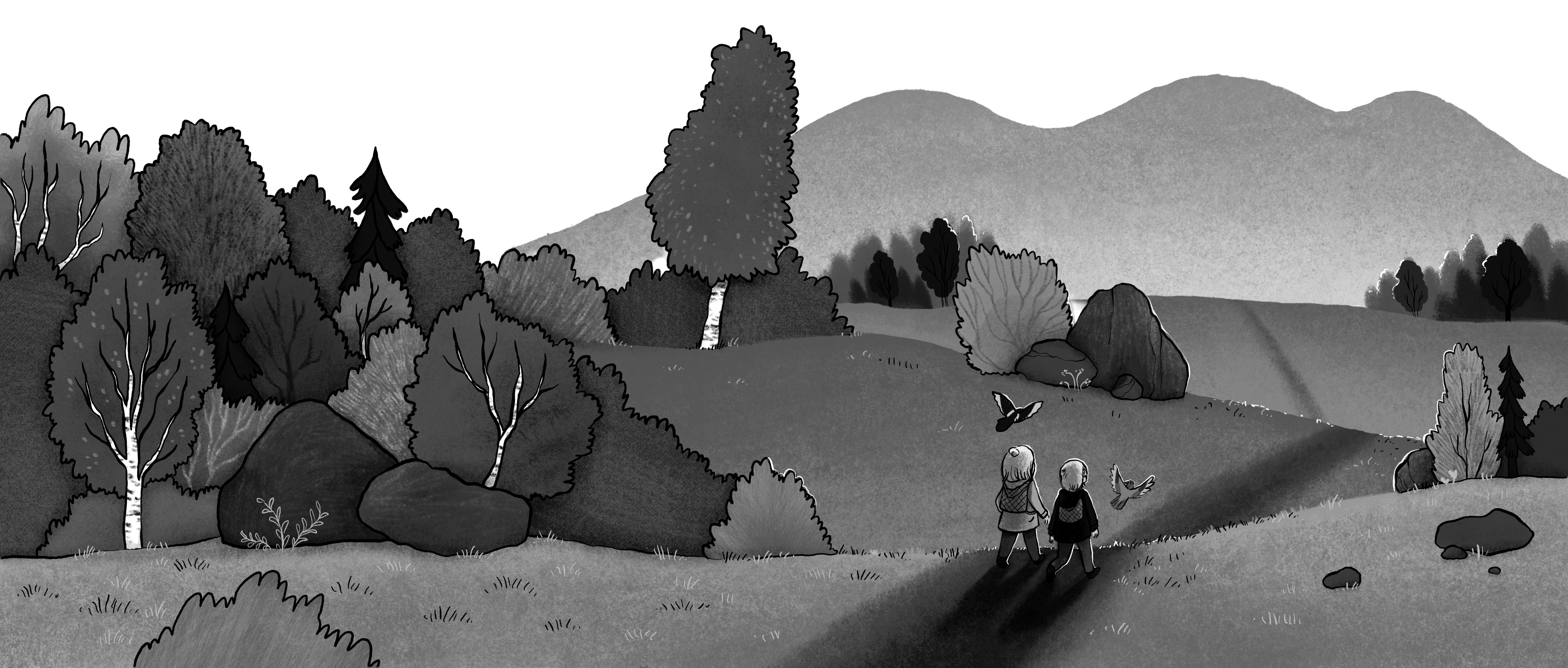 Soul Wings Illustration Waldlandschaft