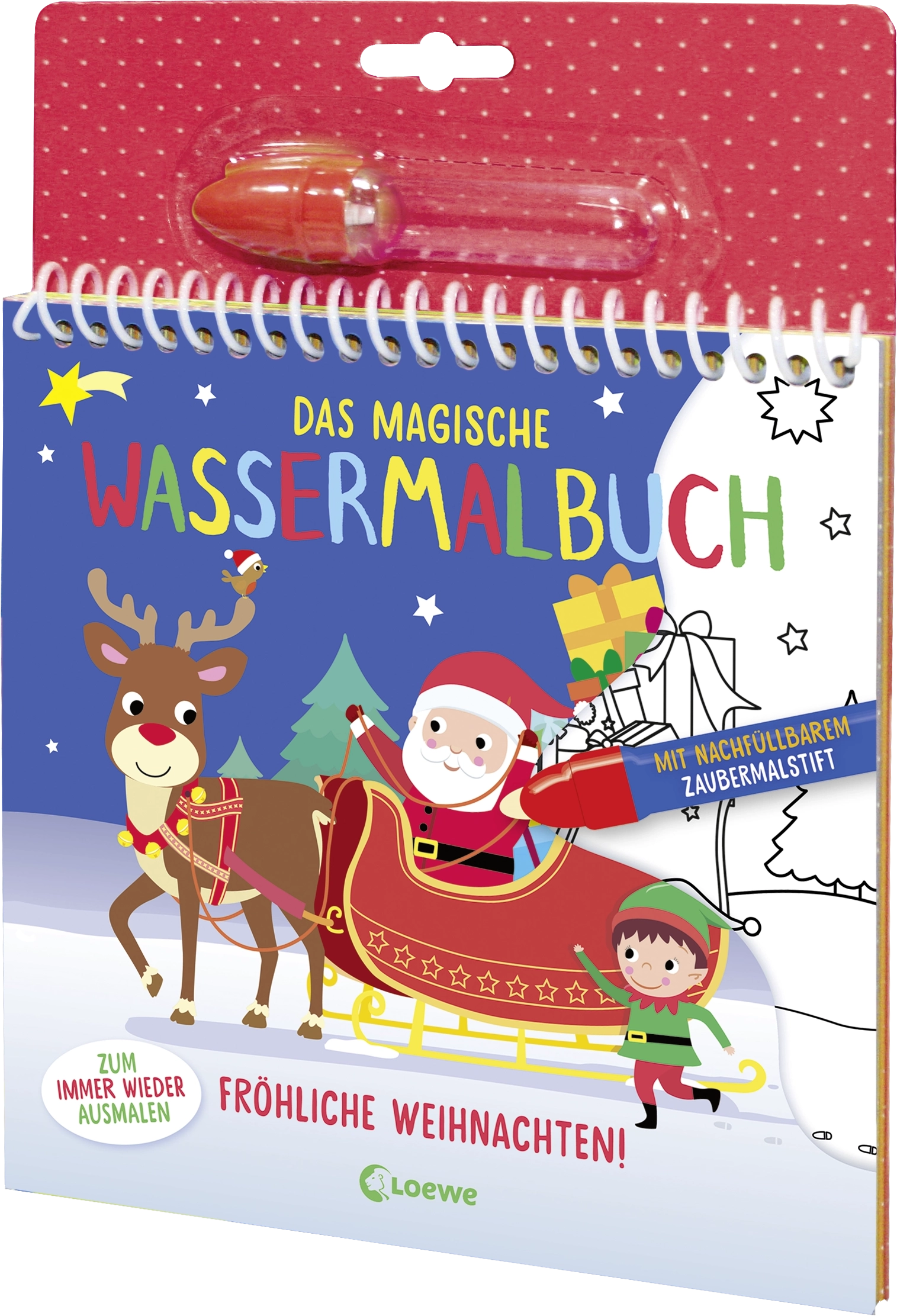 Das magische Wassermalbuch - Fröhliche Weihnachten!