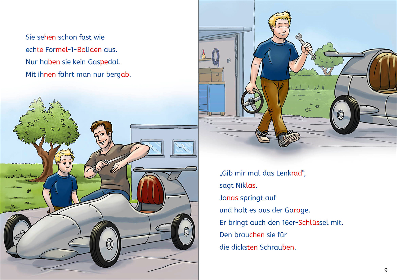 Leselöwen Lesetraining 2. Klasse - Vollgas auf der Rennstrecke 9783743210608_3 Leselöwen Lesetraining 2. Klasse - Vollgas auf der Rennstrecke 9783743210608_3