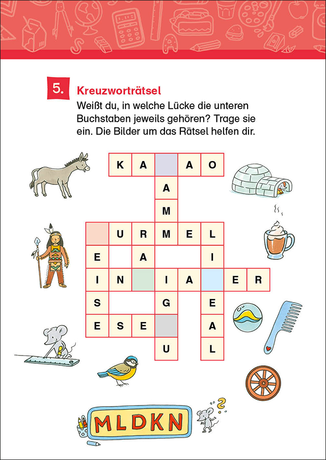 66 Kreuzworträtsel für Erstleser - 1. Klasse (Blau) 9783743212404_2