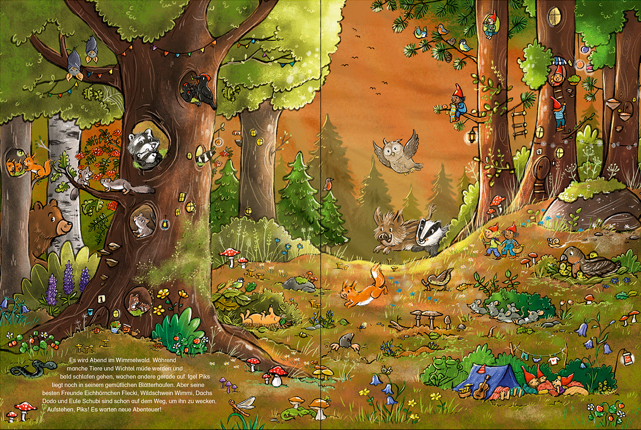 Willkommen im Wimmelwald - Gute Nacht! 9783743218888_11