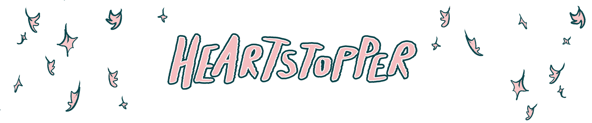 Heartstopper Logo mit Blättern rechts und links