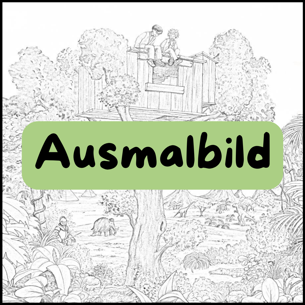 Ausmalbilder der Reihe das magische Baumhaus; Linkziel: Download Baumhaus Ausmalbild