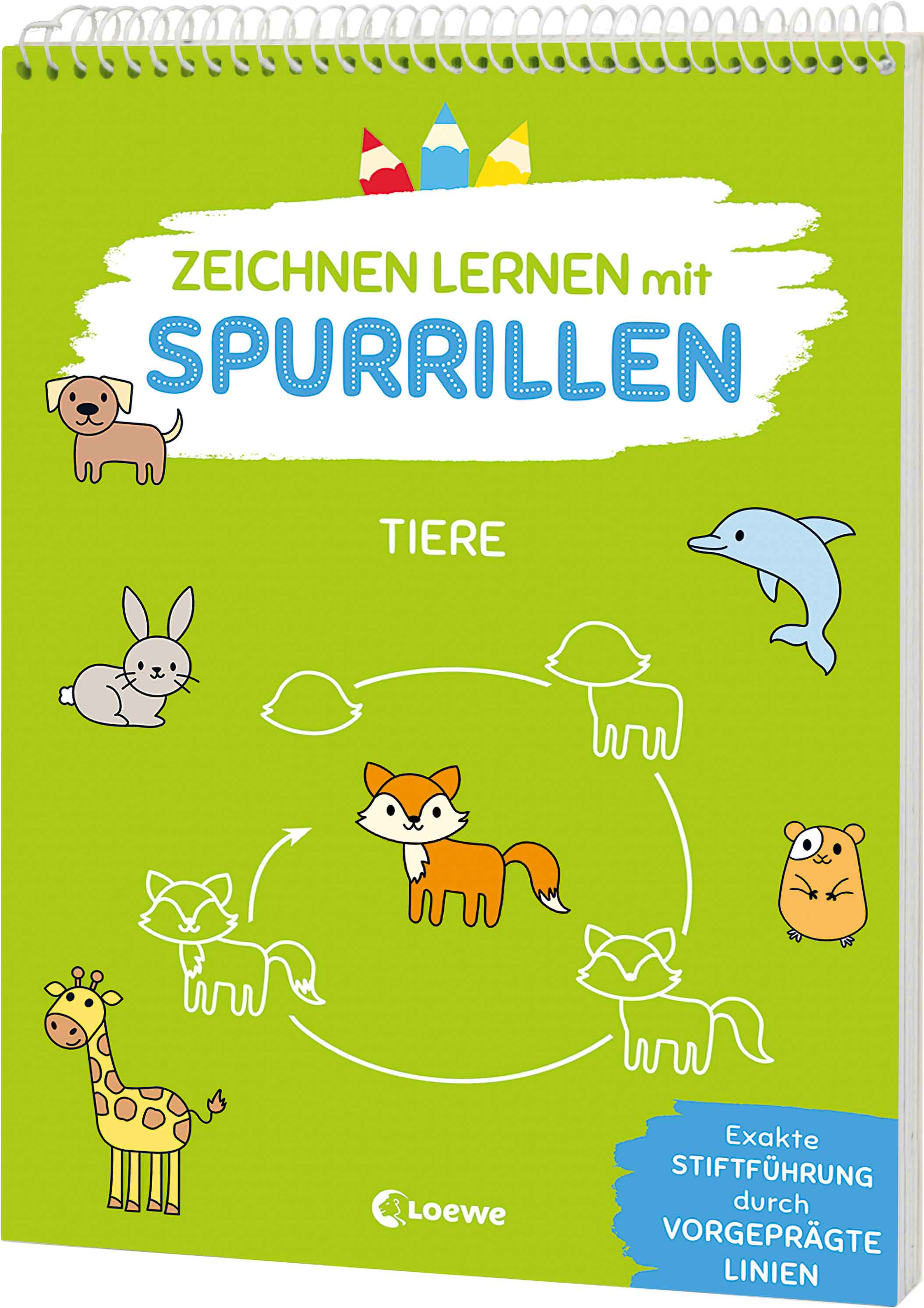 Zeichnen lernen mit Spurrillen - Tiere 9783743221499