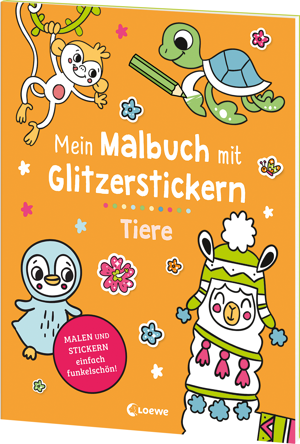 Mein Malbuch mit Glitzerstickern - Tiere  9783743216099