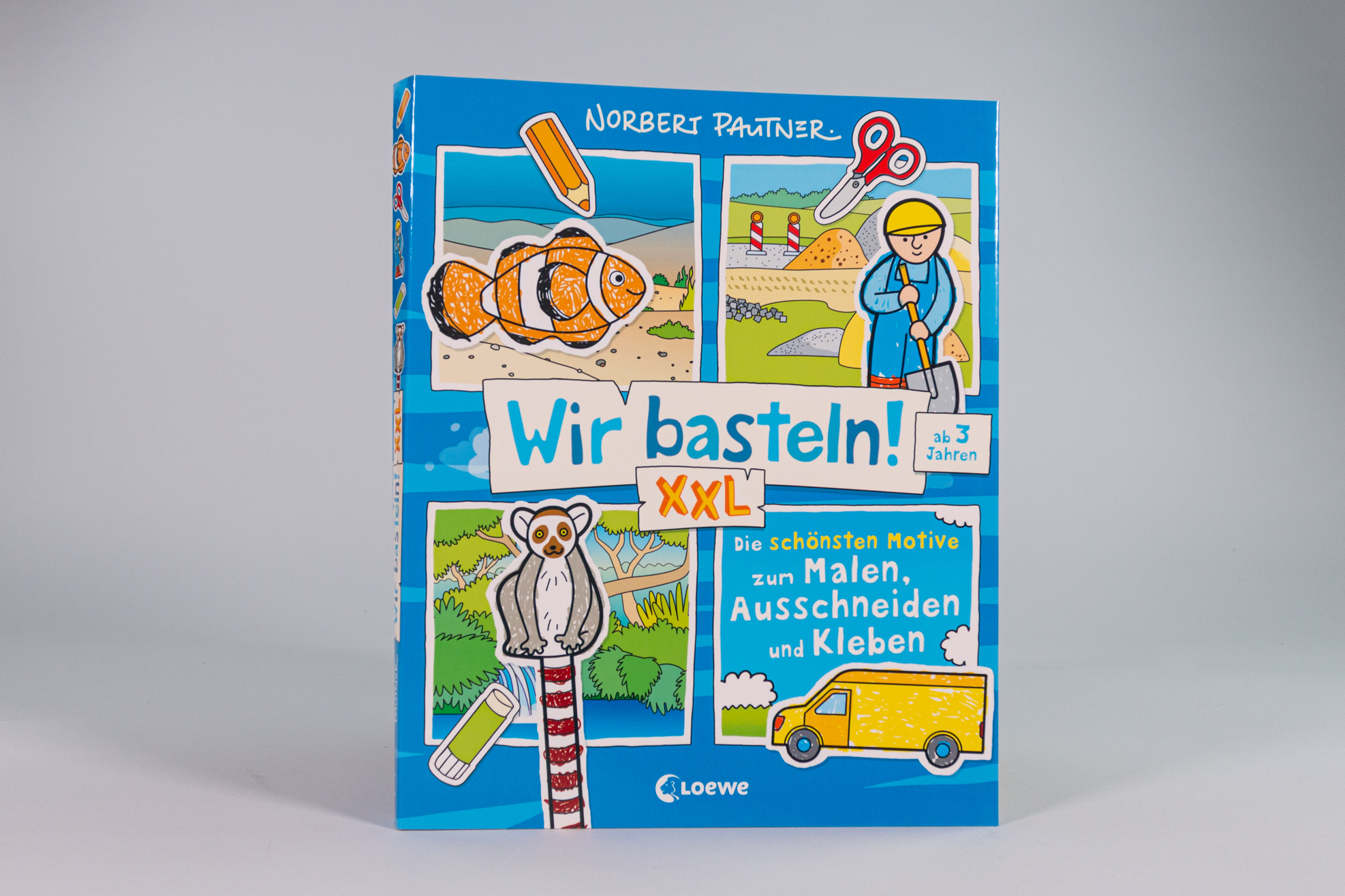 Wir basteln! XXL - Die schönsten Motive zum Malen, Ausschneiden und Kleben (blau) 9783743215627_1