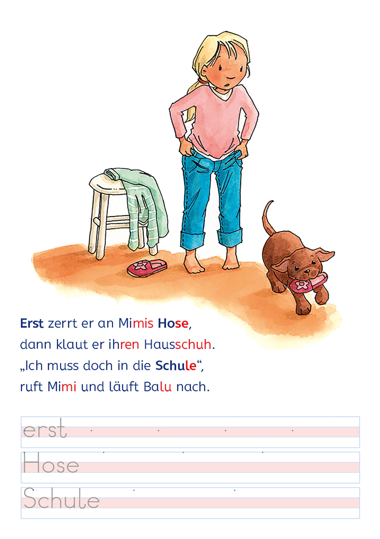 Leselöwen - Lesen und schreiben lernen mit Spurrillen - Zwei Freundinnen und ein neugieriger Welpe 9783743226739_12