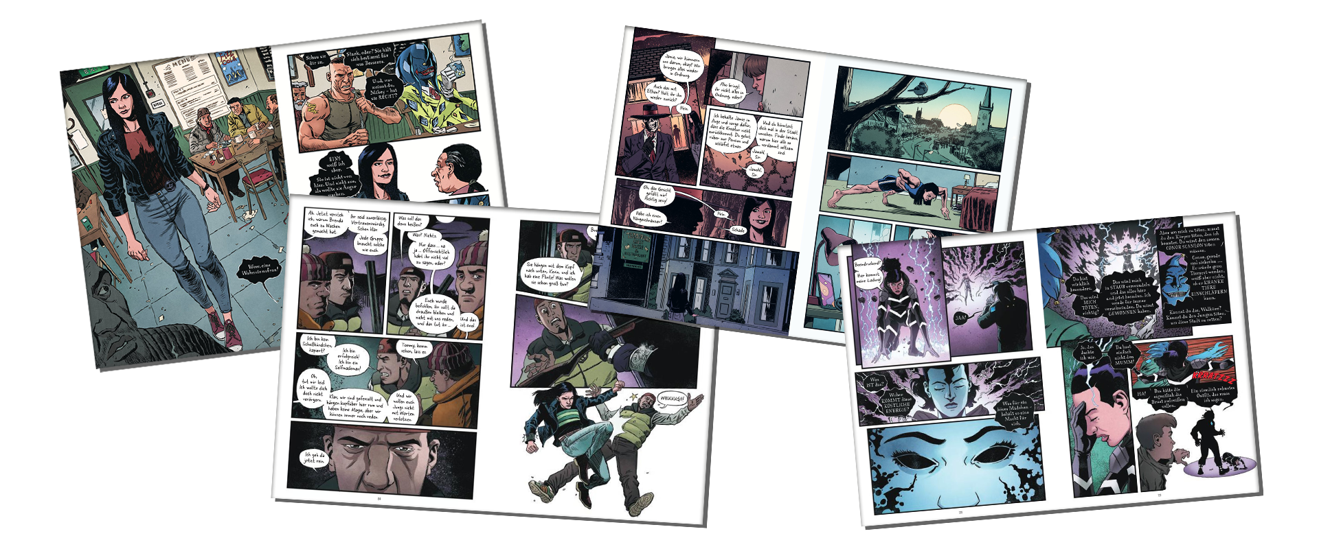 Mehrere Innenseiten der Graphic Novel Skulduggery Pleasant: Bad Magic; Linkziel: Titeldetailseite Bad Magic