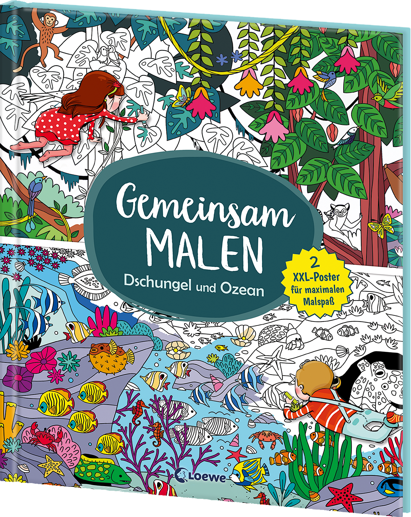 Gemeinsam malen - Dschungel und Ozean 9783743218567 Gemeinsam malen - Dschungel und Ozean 9783743218567