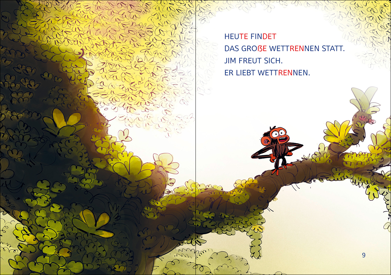 Leselöwen 1. Klasse - Jim ist mies drauf - Fertig, los ... Banane! (Großbuchstaben) 9783743215863_1