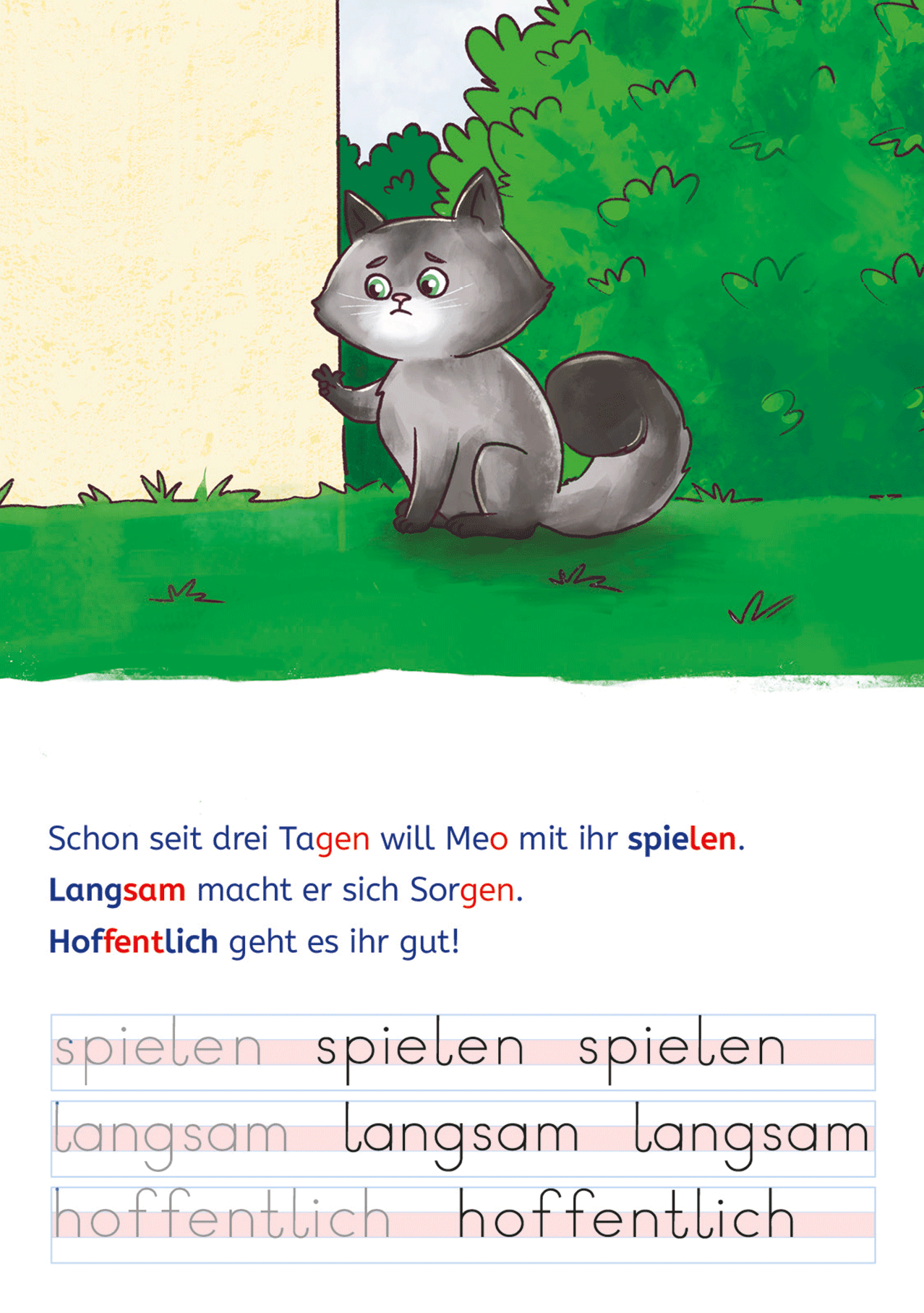 Innenseite Lesen und schreiben lernen mit Spurrillen Die Katzen Detektive; Linkziel: Landingpage Lesen und schreiben lernen mit Spurrillen
