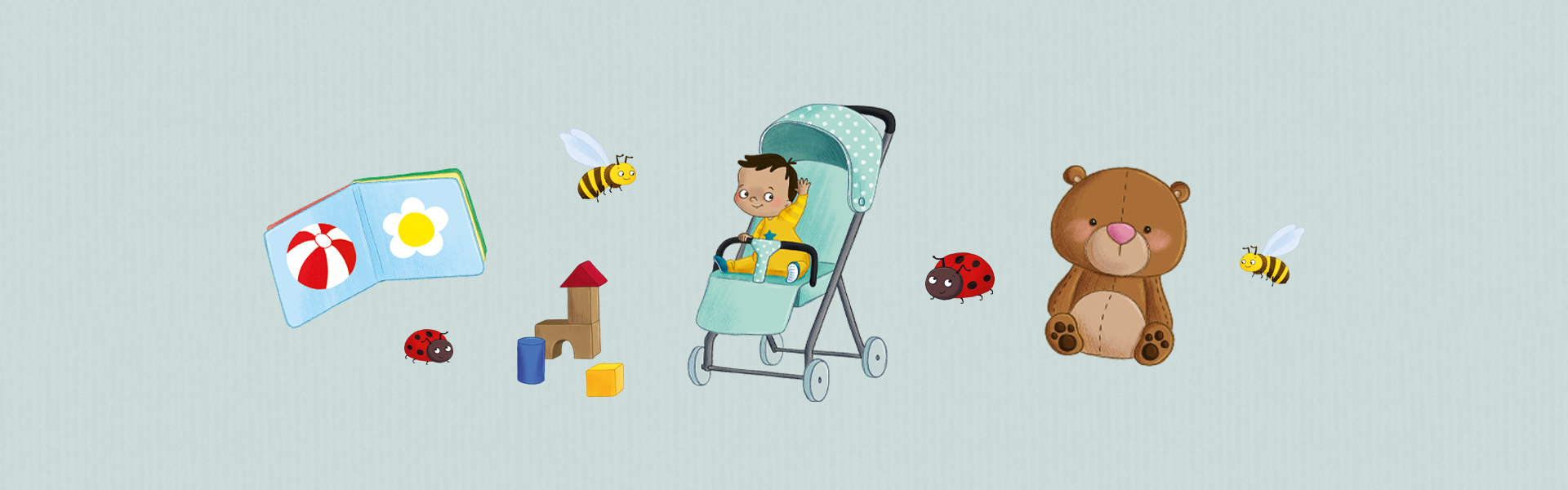 Kinderbuecher ab 12 Monaten; Banner Banner Kinderbuecher ab 12 Monaten mit verschiedenen bunten Charakteren