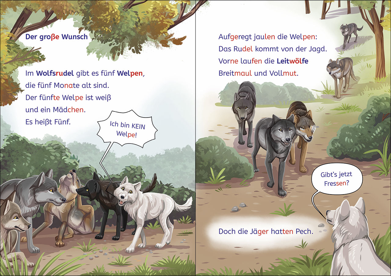 Leselöwen 2. Klasse - Das geheime Leben der Tiere - Das Abenteuer der weißen Wölfin  9783743218208_05