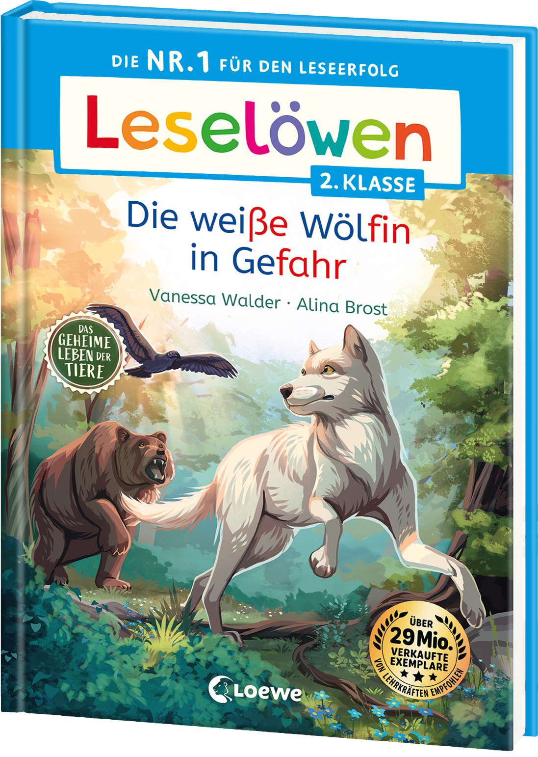 Cover von Leseloewen 2.Klasse; Die weiße Wölfin in Gefahr, Linkziel: Titeldetailseite des Buches