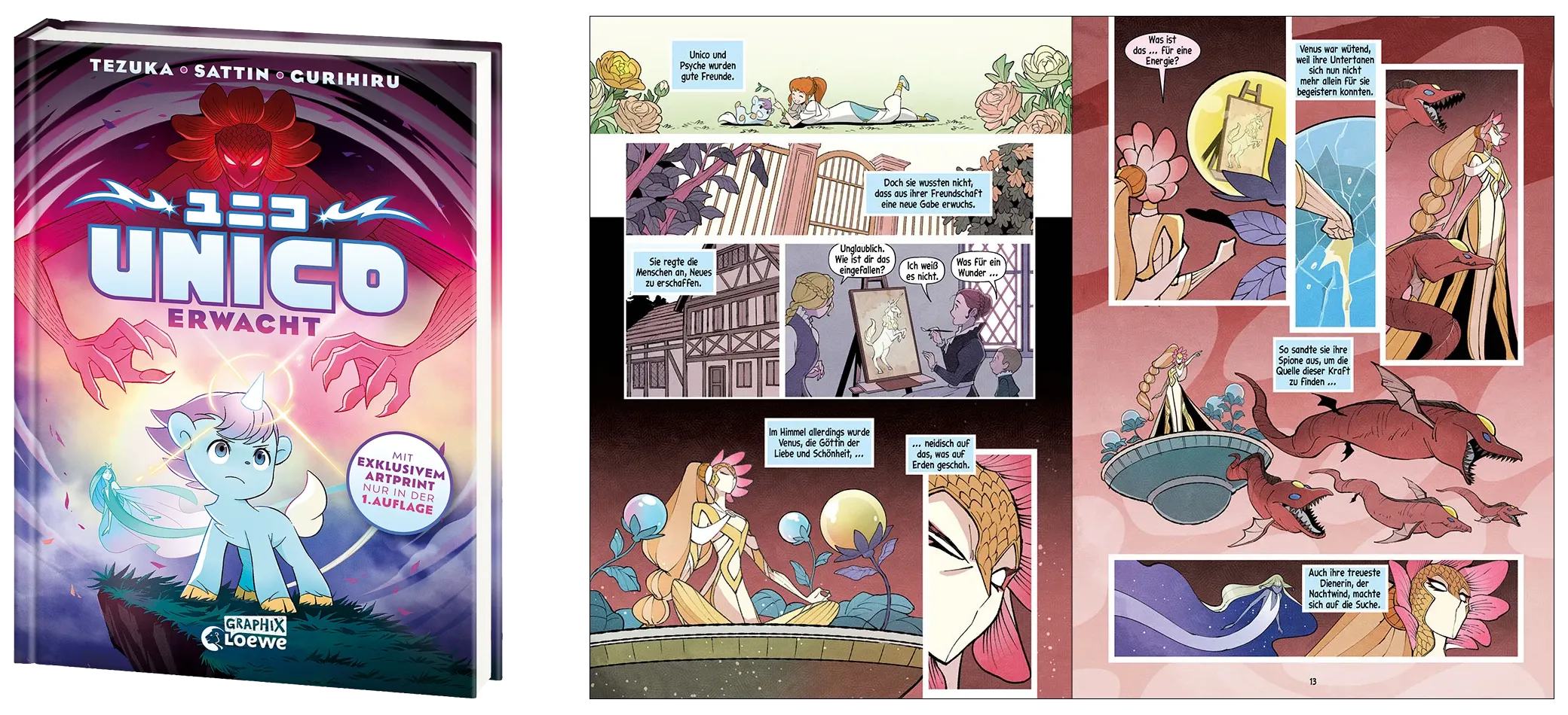 Cover + Innenseite aus Unico erwacht, Linkziel: Kategorie Unico